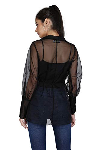 BLACK ORGANZA SHRUG DRESS FOR WOMEN
