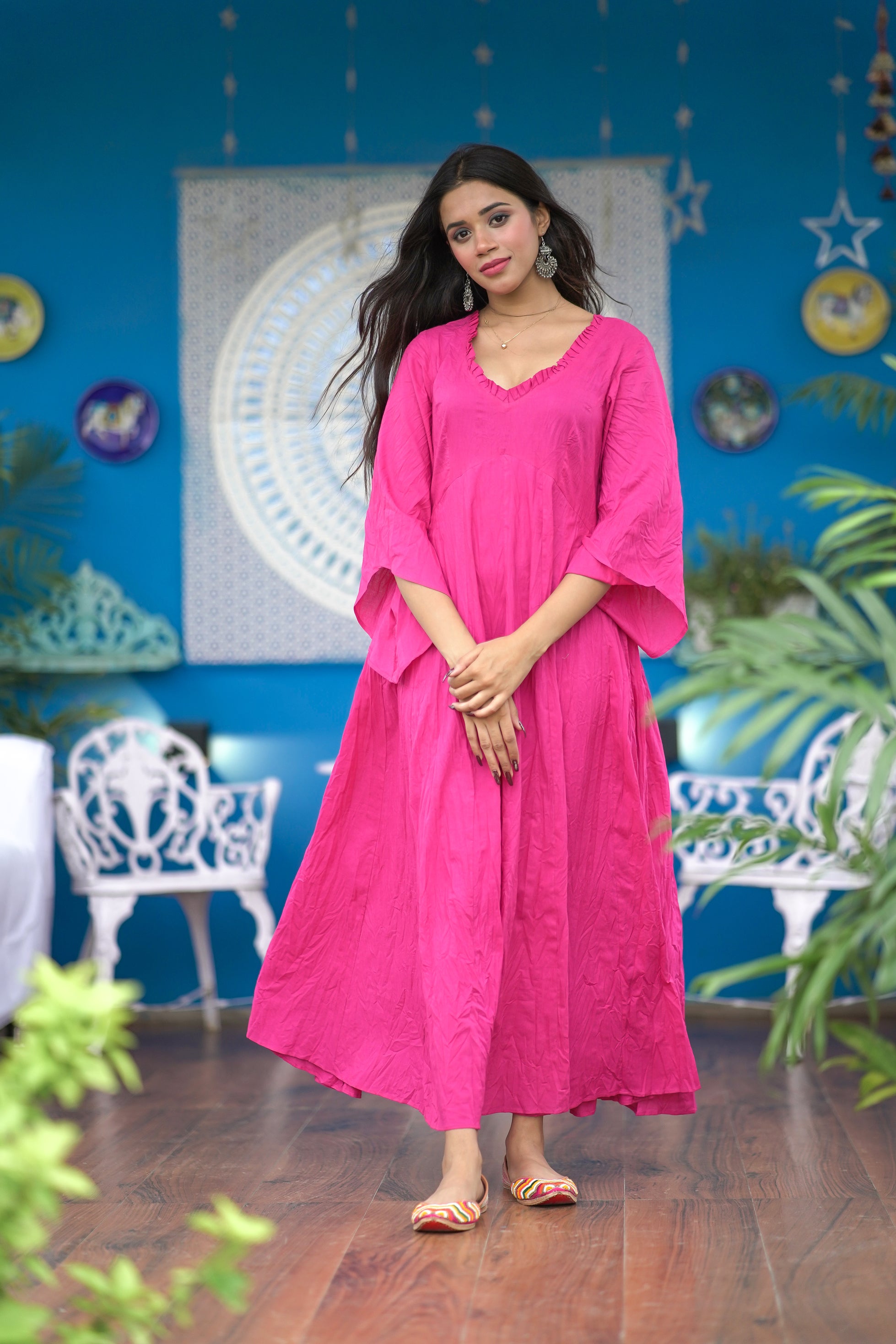 PREMIUM PINK MULMUL DRESS FOR WOMEN