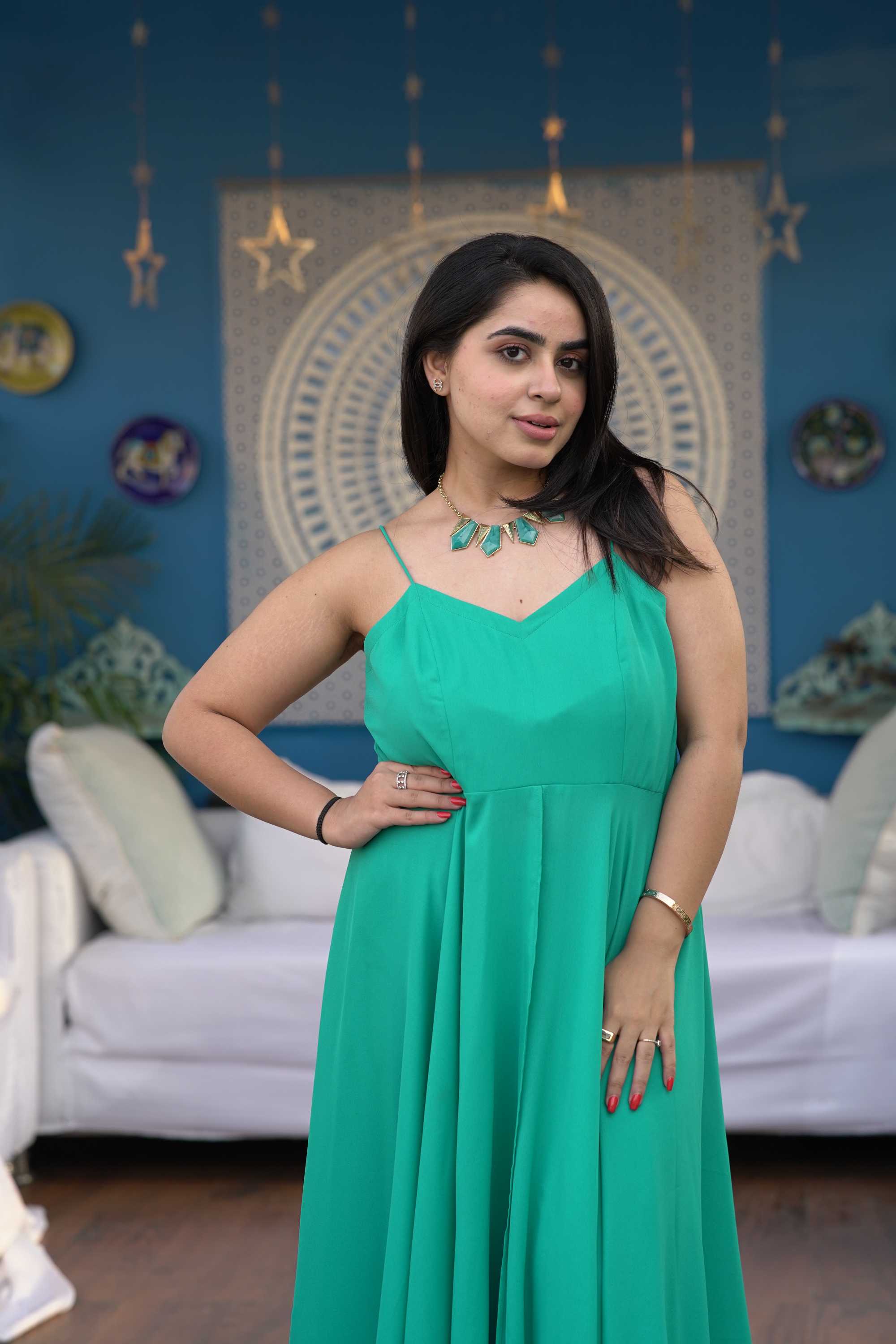 SWEETHEART NECK FLARED LONG DRESS