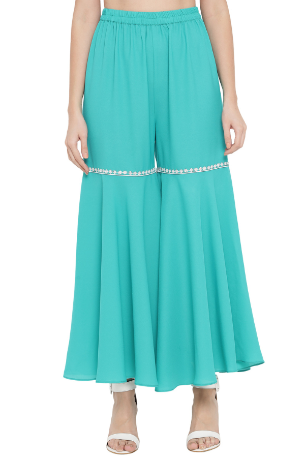 Turquoise Green Sharara set for Women