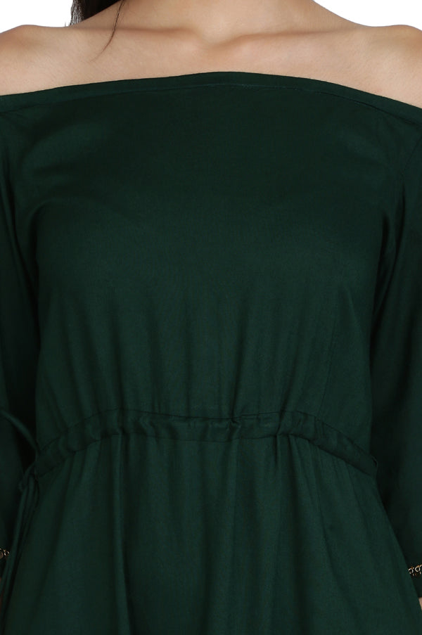 LUXURY COTTON FOREST GREEN JUMPSUIT FOR WOMEN