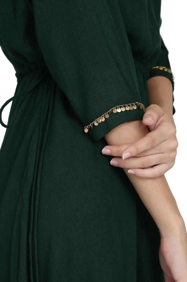 LUXURY COTTON FOREST GREEN JUMPSUIT FOR WOMEN