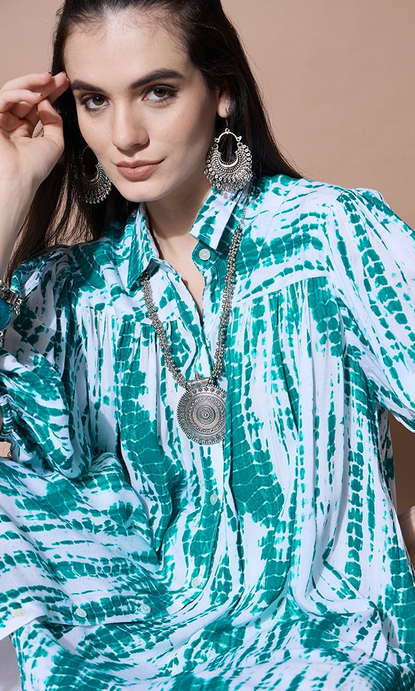 OCEAN BREEZE FLARE TIE DYE SUIT SET