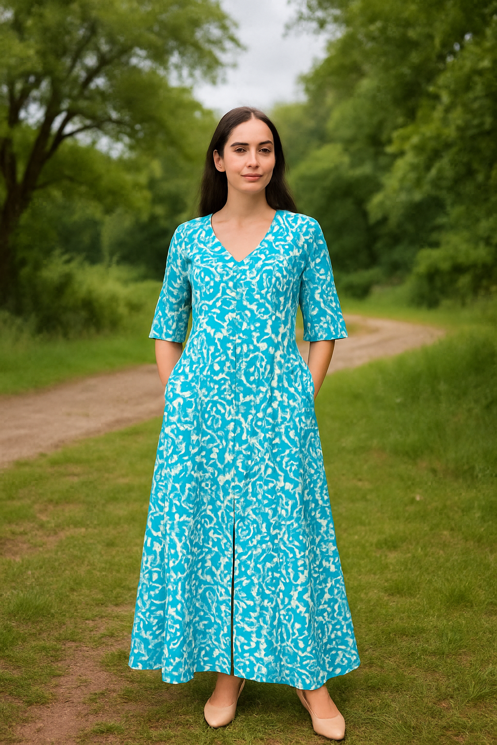Brunt Floral Printed Long Dress for Women