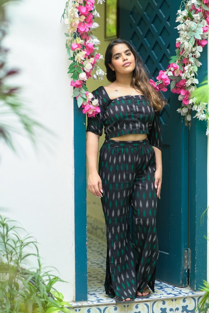 Summer Bloom Black Printed Co-ord Set for Women