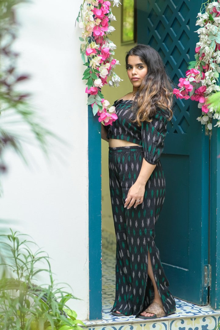Summer Bloom Black Printed Co-ord Set for Women