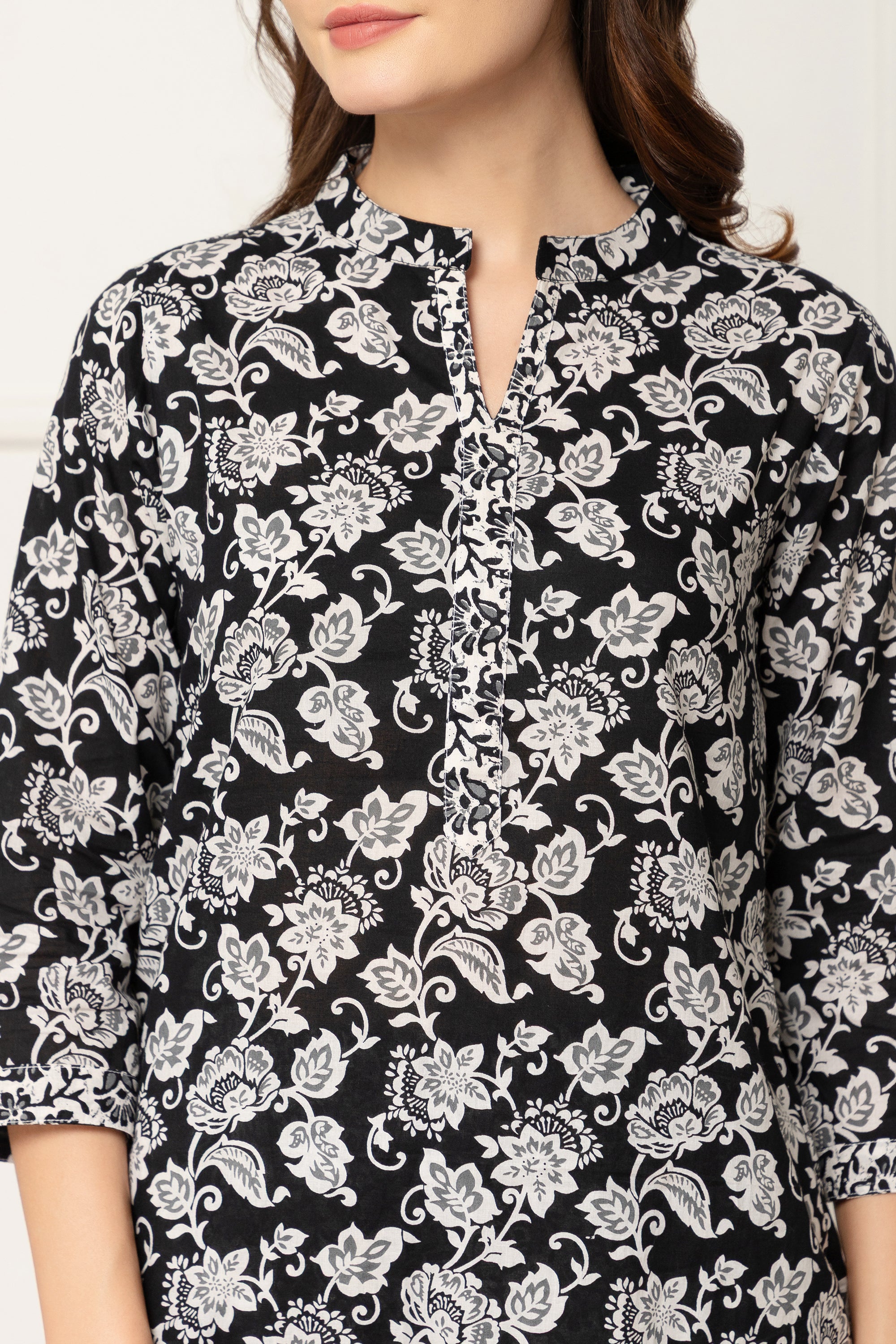 KORE BLACK FLORAL PRINTED COORD SET FOR WOMEN
