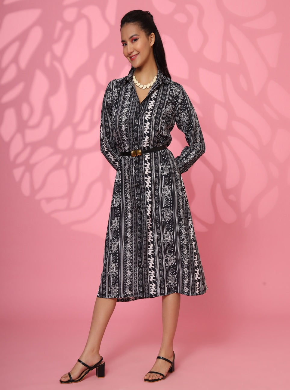 I AM RESILIENT PRINTED CREPE KNEE-LENGTH DRESS FOR WOMEN