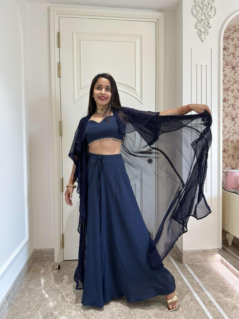 NOOR JEHAN FLARED PANT WITH SHRUG FOR WOMEN