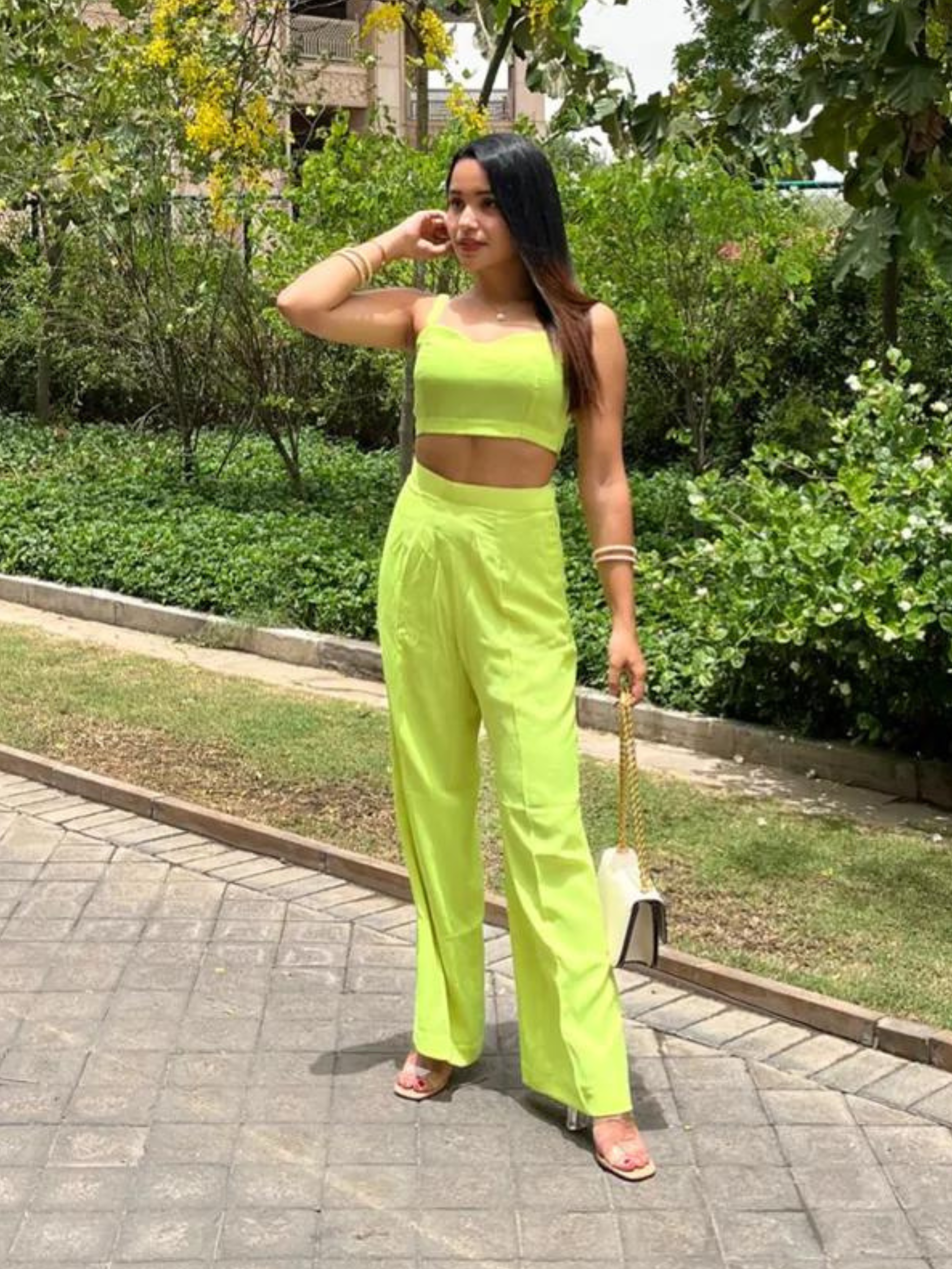 NEON SLEEVELESS CO-ORD SET FOR WOMEN